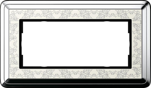 Рамка 2-модульная Gira ClassiX Art хром/кремовый 1002683