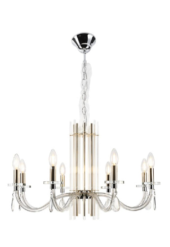 Подвесная люстра Crystal Lux AURELIO SP8 GOLD+CHROME/TRANSPARENT Подвесная люстра Crystal Lux AURELIO SP8 GOLD+CHROME/TRANSPARENT