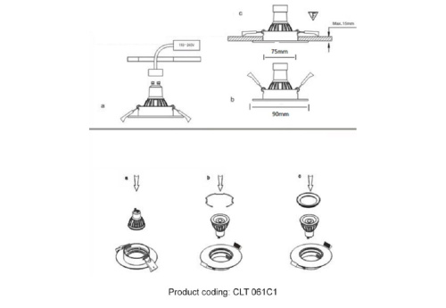 Встраиваемый светильник Crystal Lux CLT 061C1 GO
