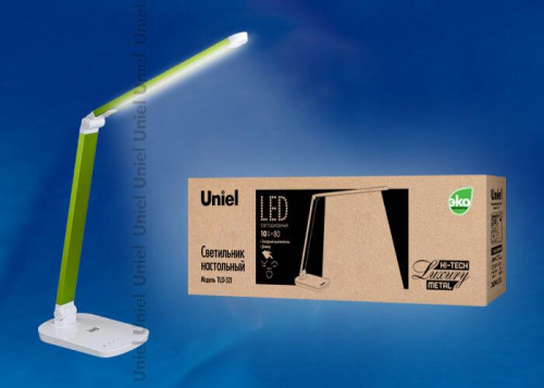 Настольная лампа Uniel TLD-521 Green/LED/800Lm/5000K/Dimmer 10083 Настольная лампа Uniel TLD-521 Green/LED/800Lm/5000K/Dimmer 10083