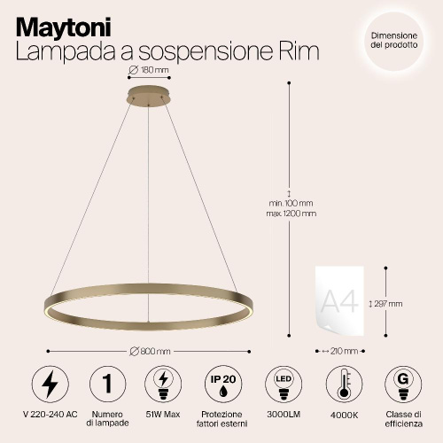 Подвесной светильник Maytoni MOD058PL-L42BS3K