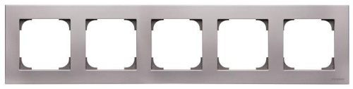 Рамка 5-постовая ABB Sky серебристый алюминий 2CLA857500A1301 Рамка 5-постовая ABB Sky серебристый алюминий 2CLA857500A1301