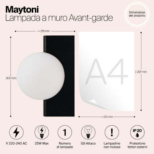 Бра Maytoni Avant-garde MOD324WL-01B Бра Maytoni Avant-garde MOD324WL-01B