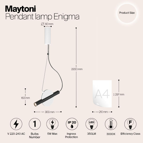 Подвесной светильник Maytoni MOD150PL-L5W3K Подвесной светильник Maytoni MOD150PL-L5W3K