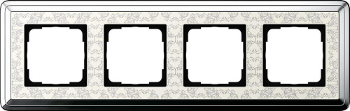 Рамка 4-постовая Gira ClassiX Art хром/кремовый 0214683