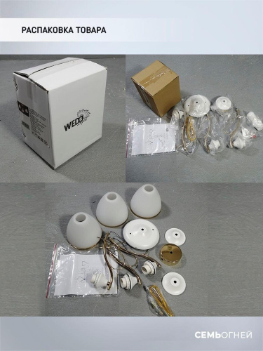Потолочная люстра Seven Fires Dzintars WD3523/3C-WT-FGD-WT
