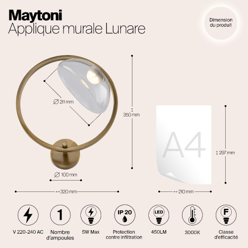 Бра Maytoni Moon MOD327WL-L5BS3K1