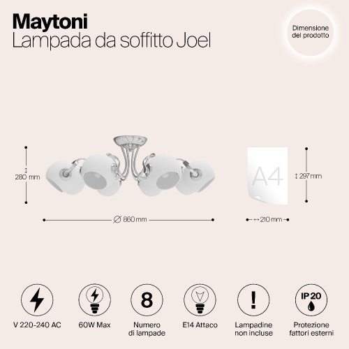 Потолочная люстра Maytoni Joel MOD833-08-N