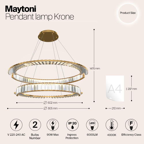 Подвесной светильник Maytoni P097PL-L90G4K