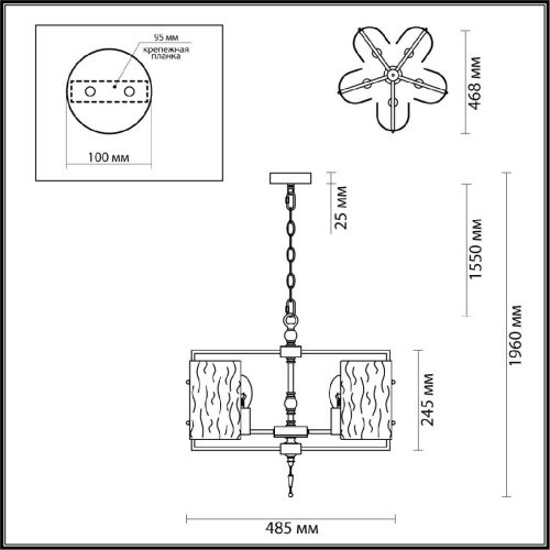 Подвесная люстра Odeon Light Modern Elegante 4878/5 Подвесная люстра Odeon Light Modern Elegante 4878/5