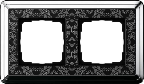 Рамка 2-постовая Gira ClassiX Art хром/черный 0212682