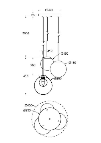 Подвесной светильник Maytoni MOD521PL-03G