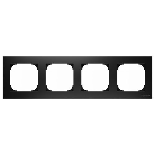 Рамка 4-постовая ABB Sky чёрный бархат 2CLA857400A1501 Рамка 4-постовая ABB Sky чёрный бархат 2CLA857400A1501