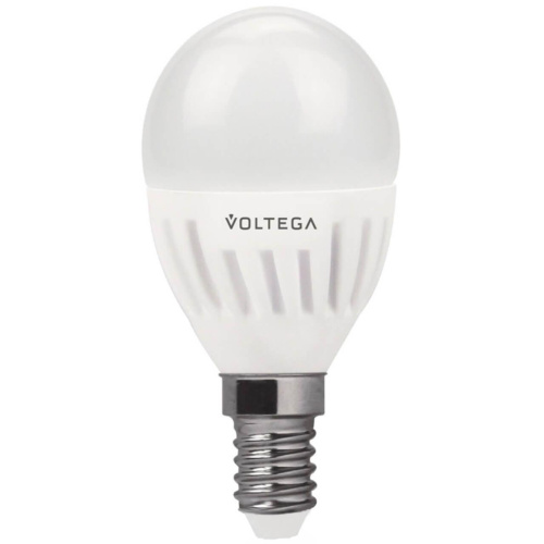 Лампа светодиодная Voltega E14 6.5W 4000К шар матовый VG1-G2E14cold6W-C 5722 Лампа светодиодная Voltega E14 6.5W 4000К шар матовый VG1-G2E14cold6W-C 5722