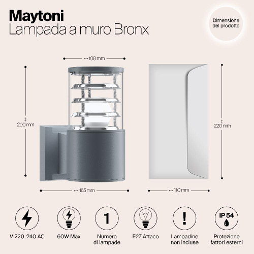Настенный светильник Maytoni Outdoor O576WL-01GR