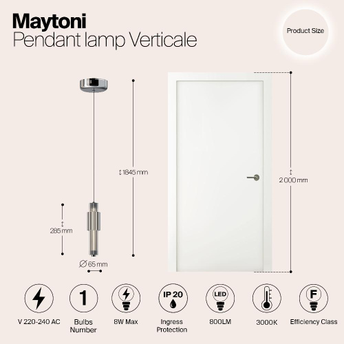 Подвесной светодиодный светильник Maytoni Verticale MOD308PL-L9CH3K