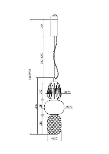 Подвесной светильник Maytoni MOD267PL-L28G3K