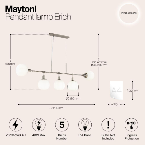 Подвесной светильник Maytoni MOD221-PL-05-N