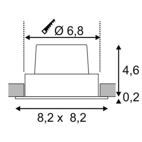 Встраиваемый светодиодный светильник SLV New Tria 68 Led Square Set 114396