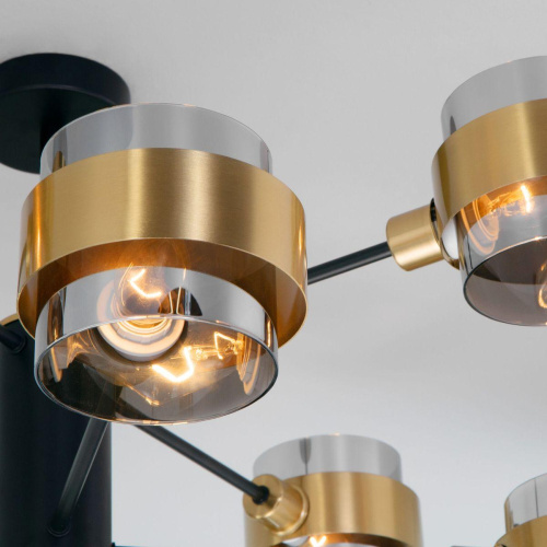 Потолочная люстра Eurosvet Arcada 70127/8 черный/дымчатый Потолочная люстра Eurosvet Arcada 70127/8 черный/дымчатый