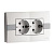 Розетка 2К+З двойная Mono Electric Eсо 16A 250V винтовое подключение белый 101-010104-120