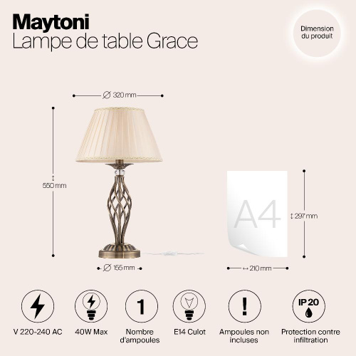 Настольная лампа Maytoni Grace RC247-TL-01-R