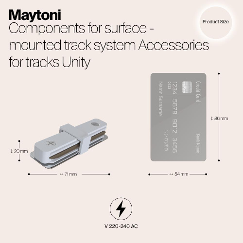 Коннектор прямой Maytoni Track TRA001C-11W Коннектор прямой Maytoni Track TRA001C-11W