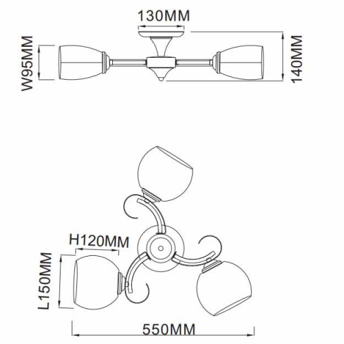 Потолочная люстра Rivoli Vitto 9011-303 Б0044464