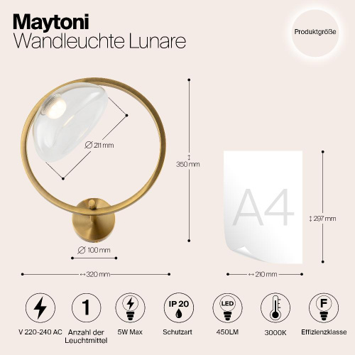 Бра Maytoni Moon MOD327WL-L5BS3K