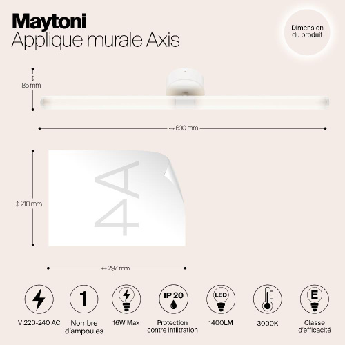 Подсветка для зеркал Maytoni Axis MOD106WL-L16W3K