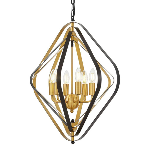 Подвесная люстра Lumina Deco Crulia LDP 8005-6 BK+MD Подвесная люстра Lumina Deco Crulia LDP 8005-6 BK+MD