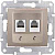 Розетка телефонная 2хRJ11 Schneider Electric Sedna SDN4201168