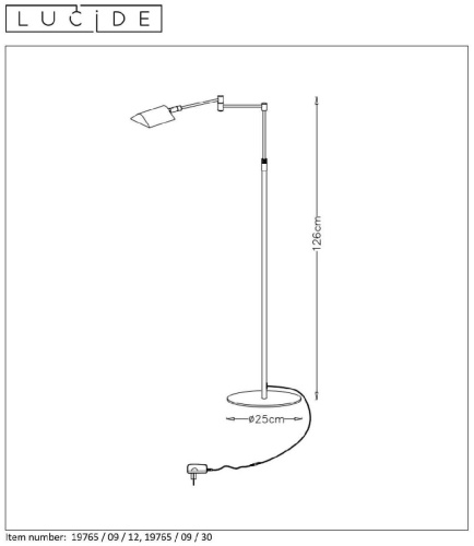 Торшер Lucide Nuvola 19765/09/12
