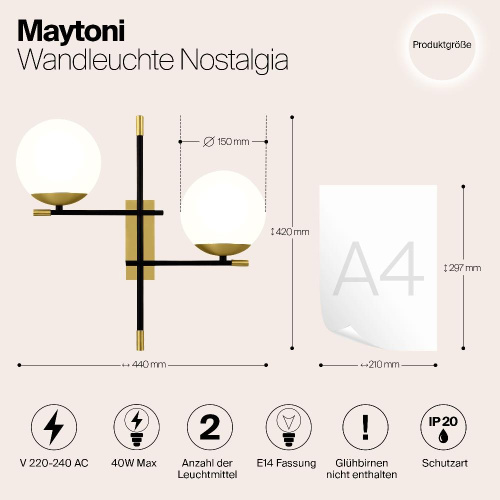 Бра Maytoni Nostalgia MOD048WL-02G