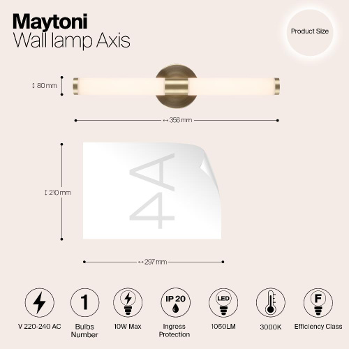 Бра Maytoni Technical Axis MOD106WL-L10G3K Бра Maytoni Technical Axis MOD106WL-L10G3K