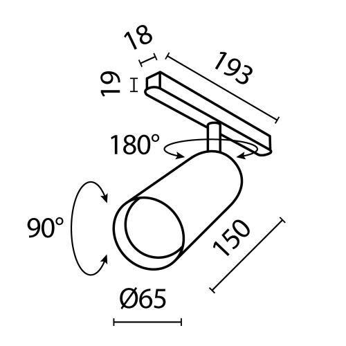 Трековый светильник Technical TR032-4-20WTW-S-DD-B