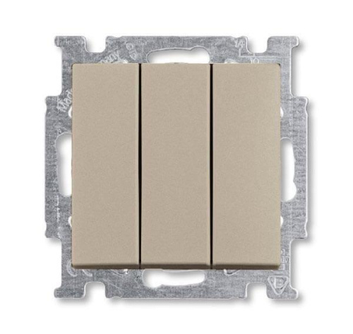 Выключатель трехклавишный ABB Basic55 16A 250V шампань 2CKA001012A2163 Выключатель трехклавишный ABB Basic55 16A 250V шампань 2CKA001012A2163