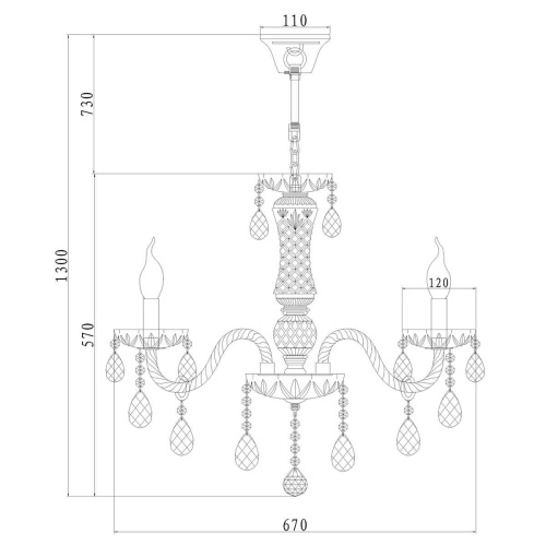 Подвесная люстра Rivoli Gala 1004-208 Б0037774 Подвесная люстра Rivoli Gala 1004-208 Б0037774