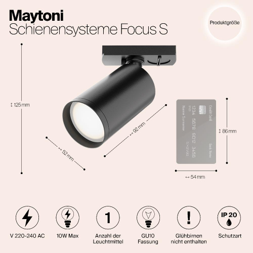 Трековый светильник Maytoni Track Lamps TR020-1-GU10-B Трековый светильник Maytoni Track Lamps TR020-1-GU10-B