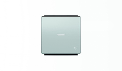 Клавиша для 1-клавишных выключателей/переключателей/кнопок с символом СВЕТ и линзой подсветки, серия SKY, цвет серебристый алюминий Клавиша для 1-клавишных выключателей/переключателей/кнопок с символом СВЕТ и линзой подсветки, серия SKY, цвет серебристый алюминий