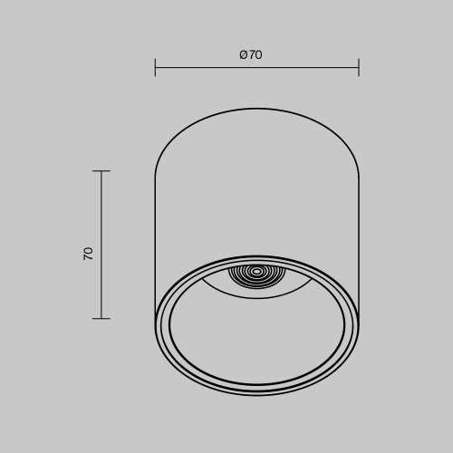 Потолочный светильник Technical C064CL-L12W3K-D