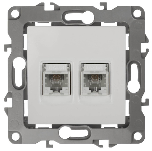 Розетка телефонная 2XRJ11 ЭРА 12 12-3106-01 Б0014717
