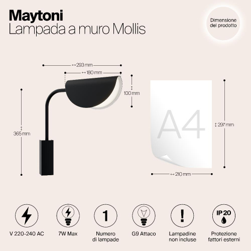 Бра Maytoni Technical Mollis MOD126WL-01B