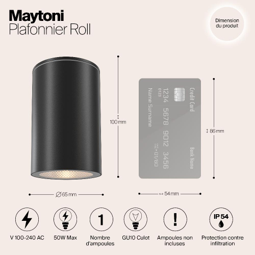 Уличный светильник Maytoni Roll O307CL-01B