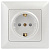 Розетка ЭРА Intro Solo Schuko 2P+E 16A 250V со шторками перламутровый 4-206-06 Б0053686