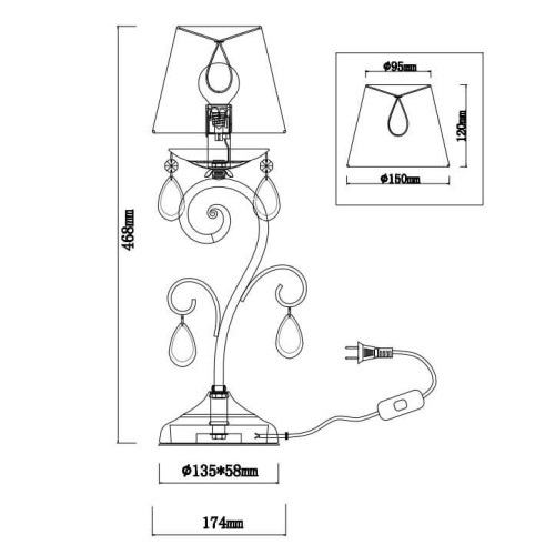 Настольная лампа Rivoli Oro 2011-501 Б0038398