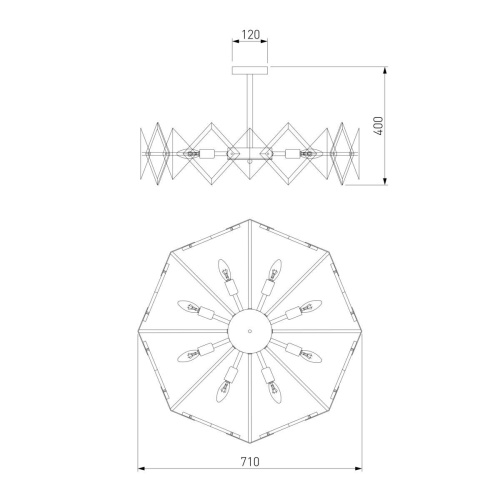 Потолочная люстра Eurosvet Origami 60121/8 латунь Smart
