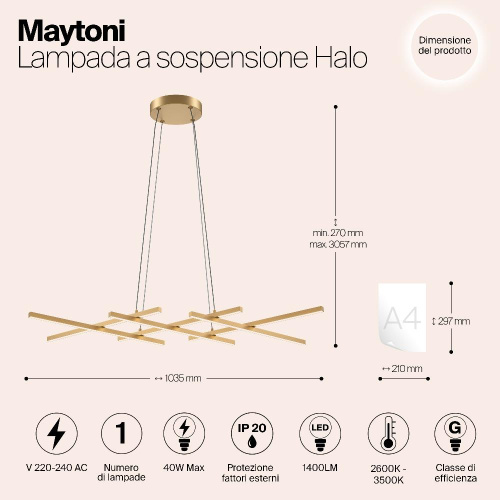 Подвесной светильник Maytoni MOD244PL-L50BSK