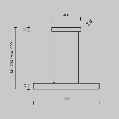 Подвесной светодиодный светильник Maytoni Step P010PL-L23B