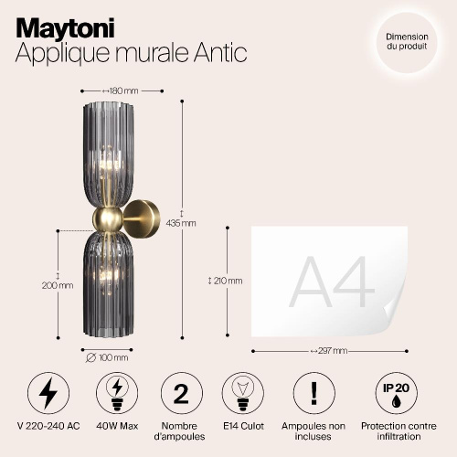 Настенный светильник (бра) Maytoni MOD302WL-02GR
